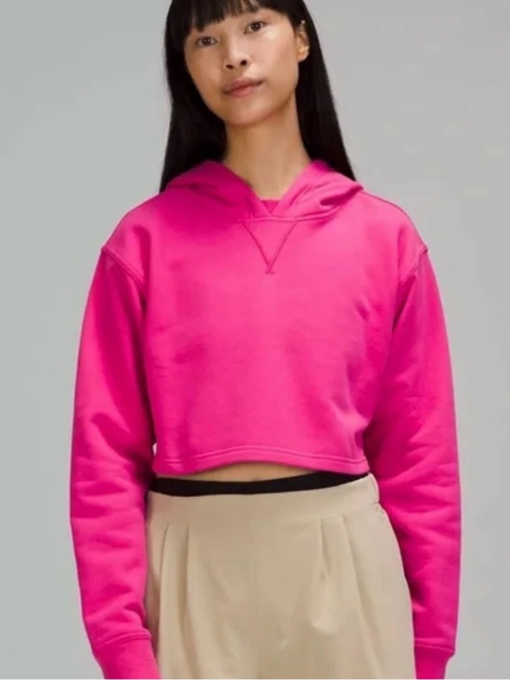 lululemon athletica Hot Pink Cropped Hoodie